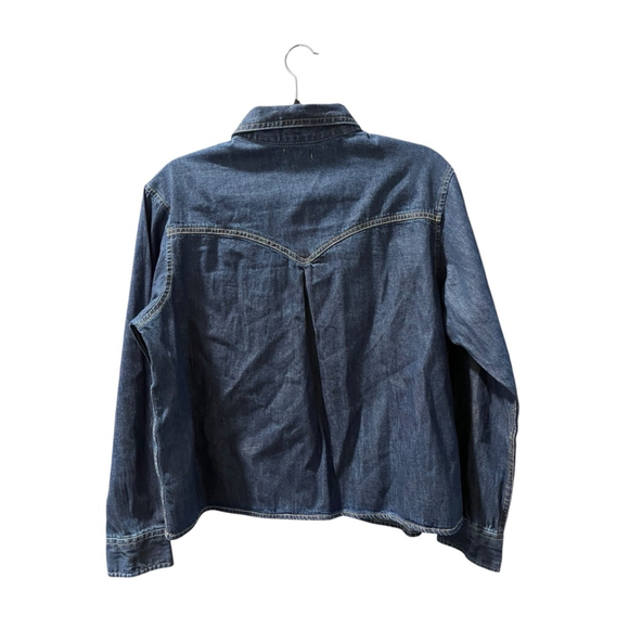 Levi's NWT Western Dark Wash Denim Jean Button Down Shirt Size Small Blue Rodeo - Picture 5 of 6